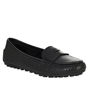 Born Malena Black Leather Loafers, Size 8